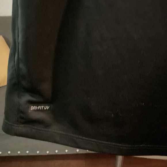 Nike Dri Fit Polo Shirt Mens Size Large Short Sleeve Casual Black White - Picture 4 of 9